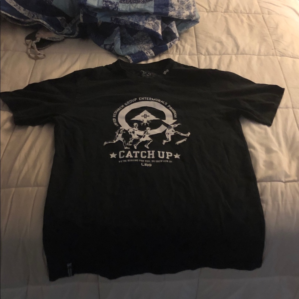 LRG Catch Up Graphic Tee - Black with White Print